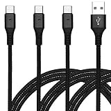 GoodsLand 【 3本 セット 】 最大 2.4A USB to Type-C 急速充電 ケーブル 充電 タイプC typec 【 ブラック 1.2m 3本 】 GD-TYPC-3SET-BK-1X1X1