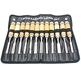Angelakerry　彫刻刀12本セット（ケース付き）　彫刻刀 セット カービングナイフ 木工 木彫り　木像 木槌 金槌 荒削り 彫刻 [並行輸入品]