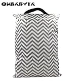OHBABYKAウェットバック(防水バッグ) おむつポーチ おむつバッグ 防水ポーチ 抗菌 消臭 可愛い オムツ おしりふき 着替え タオル 水着 お風呂用品 食事セット入れ マルチ収納 ショッピング