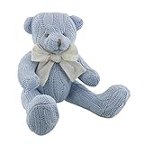 petit cheri sitting knitted bear blue by petit cheri baby collection