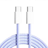 CHUDA タイプ c ケーブル USB Type C to Type Cケーブル PD対応 60W/3A 超急速充電 USB 2.0 480Mbps データ転送 高耐久ナイロン iPhone16e/16/15/Pro/ProMax/Plus、iPad Mini 6/Pro/Air、MacBook Pro/Galaxy S25/Xperia等USB-C各種対応(パープル、2m)