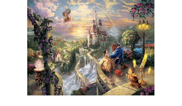 お気にいる ディズニー Kinkade Thomas Love In Falling Beast The And Beauty Disney クロスステッチキット 美女と野獣 トーマス キンケード 作成キット Labelians Fr