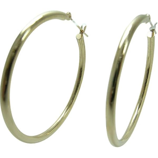 K18YG 18金 フープピアス 幅3mm 外径30mm イエローゴールド 片耳