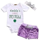 3個入りベビーガールズプリントロンパース+スパンコールタッセルShorts +レース蝶結びヘッドバンド服装 カラー: パープル
