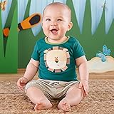 ベビーアスペン Baby Aspen 男の子用緑3D立体ライオンさんアップリケ付きTシャツxカーゴショートパンツ上下2点セット [並行輸入品]