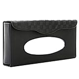 Ruggito 車用 ティッシュケース 本革 レザー ティッシュ ホルダー カバー (ブラック)