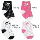 Ralph Lauren ラルフローレン ピンドットRLロゴベビーソックス 靴下 6-12m White Navy [並行輸入品] [Baby Product]