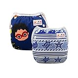 ALVABABY ベビー スイムパンツ 防水 スイム布 再利用可能 おむつ 水遊び用 水着 2枚セット SWD18-22-JP