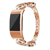 Fitbit Charge 2 バンド Fitbit charge 2 ベルト Fitbit Charge 2 交換ベルト ステンレス バンド Dewanxin (金)