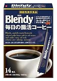 AGF ブレンディ スティックブラック 毎日の腸活コーヒー 【 インスタントコーヒー 】【 水に溶けるコーヒー 】【 スティックコーヒー 】【 マンノ オリゴ糖 】【 腸活 】 14個 (x 1)