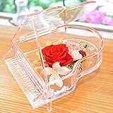 [florence du]プリザーブドフラワー グランドピアノアレンジメント レッド クリアケース付 花 ギフト フラワーギフト 誕生日 お祝い 還暦 結婚記念日 発表会 音楽会 クリスマス