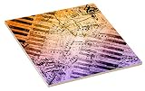 Rikki Knight音楽ノートデザインアートでキーボードセラミックタイル 4 inch ceramic 4inctile46924