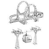 [Mout]2個 3Dメタルパズル ケーブルカー ジェットコースター モデルキット DIY立体レーザーカットモデルおもちゃアダルト