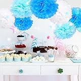 9 個 ミックスペーパーポンポン 紙花 ティッシュペーパーポンポンプスフラワーボール誕生日結婚式パーティーベビーシャワーデコレーション