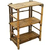[トライズ] バンブー製 アジアン フォルディング3段シェルフ Aタイプ (60.5cm×37cm×81cm)