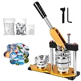 NODIBRO 缶バッジマシーン 新型回転 44mm缶バッヂ製造機 DIYバッジ素材 100セット材料付き 缶バッジメーカー 使用簡単 DIYのおもちゃ 手芸 ハンドメイドキット 子供へのプレゼント 日本語取扱説明書 ゴールド