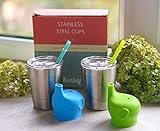 Kenley Stainless Steel Cups for Baby Toddlers & Kids - Set of 2 BPA Free Cups 8 oz with Spill Proof 