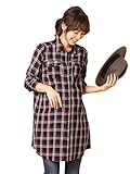 Angeliebe エンジェリーベ マタニティ ワンピース 授乳しやすい ビエラ先染め チェック ＆ デニムシャツ ワンピ 妊婦服 産前 産後 長袖 L レッド 21954 21954370