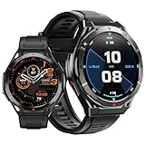 JUSUTEK 2025 業界新登場 高級 GPSアウトドアスポーツスマートウォッチ通話機能付き,内蔵GPS測位,1.43インチAMOLED金属丸型腕時計,羅針盤,海抜,気圧計,IP68防水,運動モード,Bluetooth5.3,耐熱耐寒破壊防止,電卓,長時間使用可能,ストップウォッチ,着信電話,Line通知表示，iphone&アンドロイド対応,お贈り物，日本語対応 (黒)