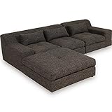 ソファ ソファー ローソファー カウチソファ 3人掛け クッション 5個付き ブラウン