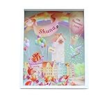 出産祝い 出産記念 名入れ ギフト メモリアルフレーム バースメモリアルボード 祝福の街 木製フレーム (ピンク)