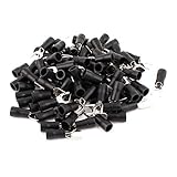 DealMux圧着電線コネクタ絶縁フォーク端子は105ワンピース、黒と14-12AWG