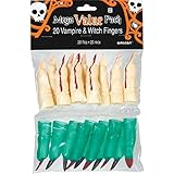Amscan Creepy Halloween Witch & Vampire Finger Party Favor Green/Tan 9 x 5 1/2 [並行輸入品]