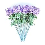 ラベンダー1ブーケ10ヘッドシルクラベンダー人工花鮮やかシルクBouquetsロマンチック花ウェディングテーブルデコレーション用ホーム装飾ギフトパックof 6 Length:12.6 Inch ホワイ