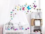 i-love-wandtattoo was-10035壁ステッカーKids "カラフルな蝶ステッカー壁デカール40 Piece