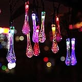３０個ＬＥＤのソーラーの屋外の庭ランプ　ソーラー庭ライト　しずくの精霊ランプ串　　　太陽のストリングライト　防水装飾ライト　クリスマス　フェスティバル　結婚式の照明　屋外ガーデンライト (マルチカラー