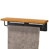 ottostyle.jp タオルハンガー タオル掛け トイレット タオルラックホルダー 【キャメル】 パイン材/オイル仕上げ 天然木 棚 小物置き トイレ 洗面所 簡単設置