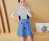 ツバメ--屋　春夏 マタニティ ワンピース タイトフォルム マキシ丈 ワンピース デニム スカート外出着 妊婦服 ワンピース 授乳服 / マタニティ (2XL)