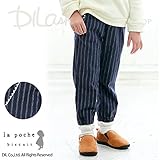 (ラポシェビスキュイ) La poche biscuitストライプイージーワイドパンツ/ 秋 90 ネイビー