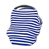 授乳ケープ 通気 肌触り良い 大きめサイズ モーダルコットン生地 赤ちゃんに優しい 360°安心 多機能 スリム 収納袋付き (ブルー)