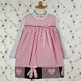 Rare Editions 12ヵ月 (ﾚｱｴﾃﾞｨｼｮﾝｽﾞ） ハート&バレリーナシューズ コーデュロイワンピースセット（ピンク＆ブラウンドット） (12M 80cm)