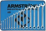 Armstrong 52-682 15 Piece 12 Point Metric Satin Finish Long Combination Wrench Set [並行輸入品]