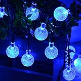 ソーラーLEDイルミネーションライト LED30球 6.5m 電飾 防水　クリスマス ライト (ブルー)