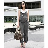 マルマル.モリモリ 着心地抜群 おしゃれ マタニティサロペット　妊婦 カジュアル ファッション フリー かわいい だぼゆる 着痩せ (グレー)