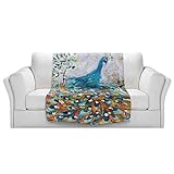ブランケットウルトラソフトFuzzy 4サイズ！DIANOCHEデザインからby Karen Tarlton Fabulous PeacockホームDecor Unique Designer芸術的スタ