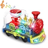 YongnKids 電車 玩具 子供 おもちゃ 新幹線 蒸気機関車 機関車 モデルカー ミニカー はたらくくるま 透明ケース ギア ライト 音が鳴る 自動働く 障碍回避 ランダム色 誕生日 クリスマス プレゼント (おもちゃ-機械車)