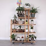 木製フラワーラック室内植物スタンド木製植物フラワーディスプレイスタンド木製ポットシェルフストレージラック屋外 (色 : C)