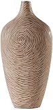 Torre & Tagus 902143B Carved Swirl Resin Vase, Light Brown, Tall [並行輸入品]