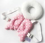 天使の翼 軽量 赤ちゃん 頭を保護 セーフティー パッド 子供用 プロテクター ひも 調節可能 出産祝い (ピンク)