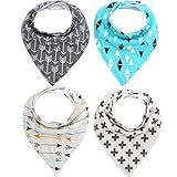 MSsmart(TM) Unisex 4Pack Baby Absorbent Cotton Bandana Drool Bibs,Cute Baby Gift for Boys & Girls Mo