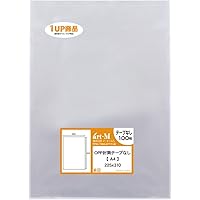 アートエム 1up商品【国産】テープなし【100枚】A4【 A4用紙用 】 透明OPP袋 225x310mm