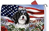 シーズーブラック/ホワイト – Best of Breed愛国I Dog Breedメールボックスカバー
