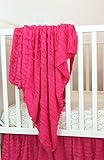 Ruffle Baby Blanket for Baby Girl 43 Hot Pink - Great Swaddling, Crib, and Receiving Blanket by A Vi