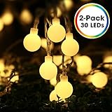DecorNova ソーラーLEDイルミネーションライト 小さなボールストリグ 5.5m 30球 2個同梱 クリスマス 飾り イルミネーション 自動オン/オフ 防水防滴 電球色