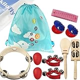［キロフライ］kiloflyキッズ楽器バンドリズムおもちゃバリューパック【10点セット]、赤