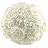 gtidea 50個花嫁ブーケリアルタッチ人工アイボリーローズヘッドDIYウェディングテーブルセンターピースArrangementsブライズメイド花ホームパーティー教会Corsages Decor